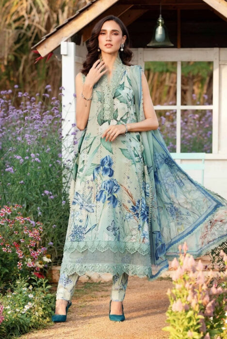 3 Piece Stitched Printed Lawn Suit From Maria.B M.Prints Spring Summer'25 Collection - 10