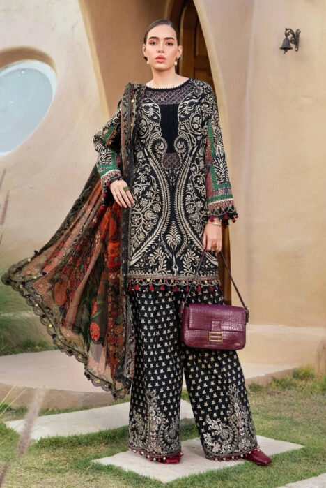 3 Piece Stitched Printed Lawn Suit From Maria.B M.Prints Spring Summer'25 Collection - 11
