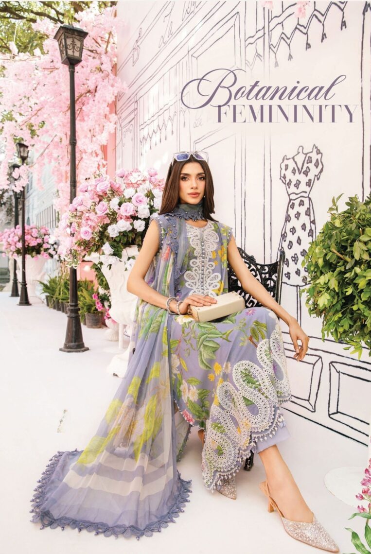 3 Piece Stitched Embroidered Lawn Suit From Maria.B By M.Prints Eid Edit Collection'25 - 11 - Image 2