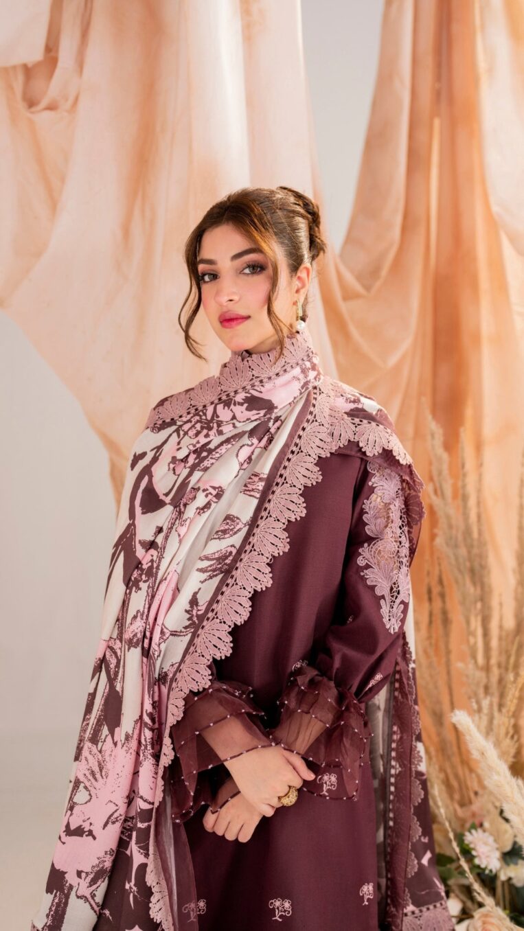 3 Piece Stitched Embroidered Digital Printed Suit | Winter Meraki'24 Vol'1 By Asifa & Nabeel - Elysian - Image 2