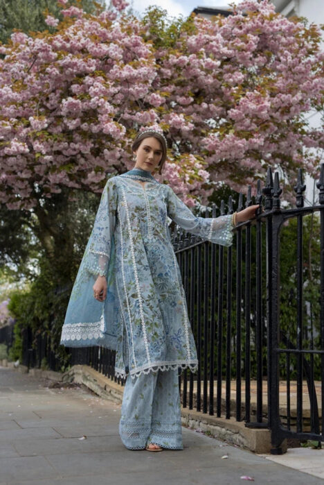 3 Piece Stitched Embroidered Printed Lawn Suit From Sobia Nazir Basics'25 Collection - 11