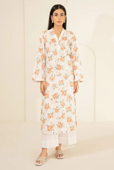 2 Pc Stitched Printed Lawn Suit By Limelight Summer Collection - 11