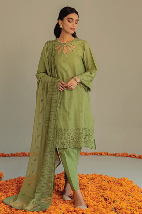 Cross Stitched 3 Piece Stitched Suit - 02