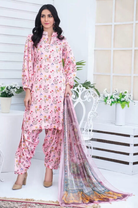 3 Piece Stitched Suit By Mizaaj Silkiya - 07