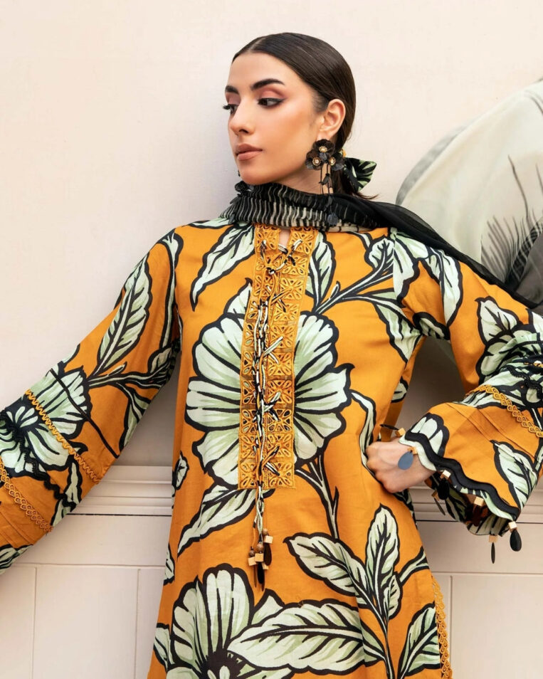 3 Piece Stitched Embroidered Lawn Suit From Maria.B By M.Basics Eid Collection'25-13 - Image 2
