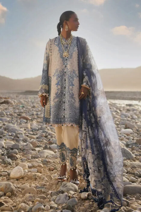 3 Piece Stitched Luxury Lawn Suit By Sana Safinaz - AN-00960
