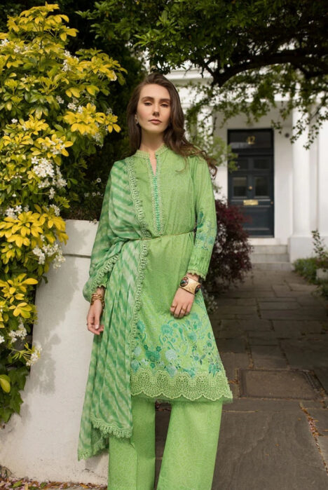 3 Piece Stitched Embroidered Printed Lawn Suit From Sobia Nazir Basics'25 Collection - 14