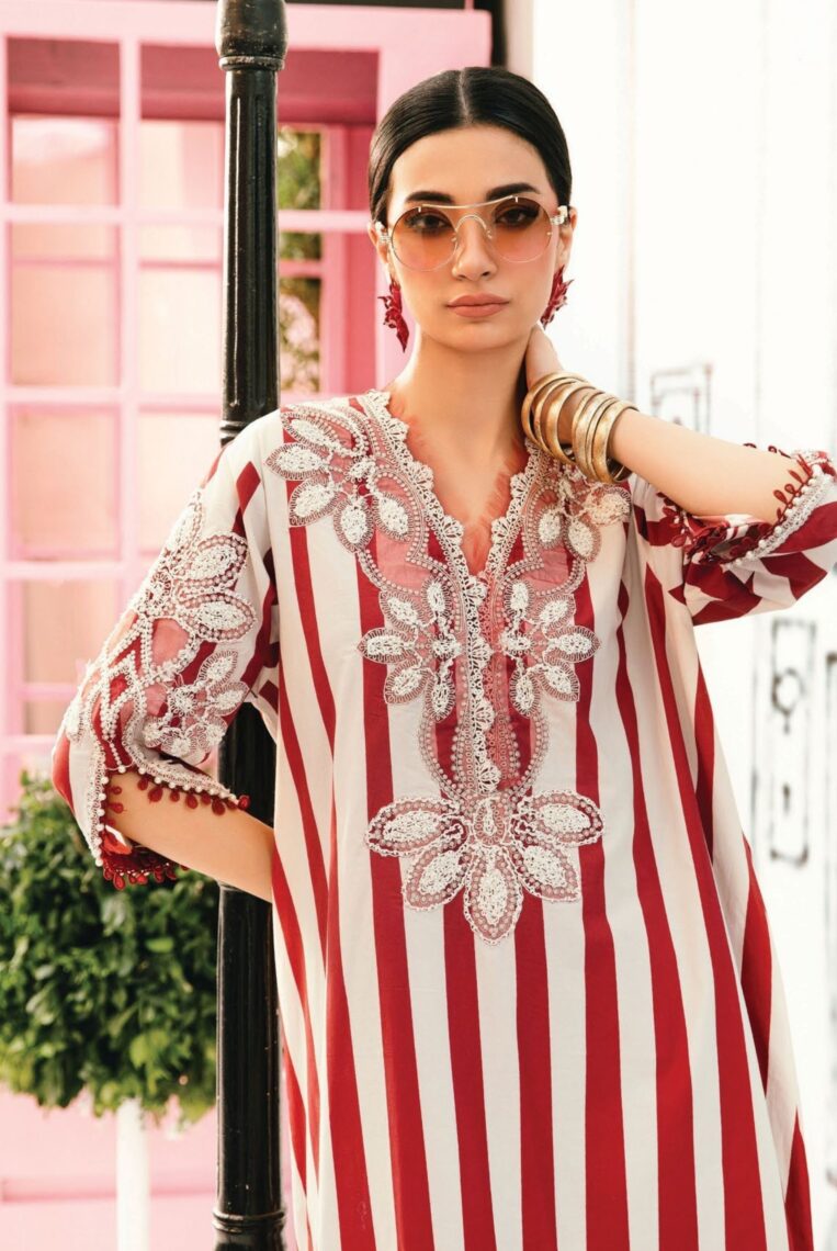 3 Piece Stitched Embroidered Lawn Suit From Maria.B By M.Prints Eid Edit Collection'25 - 14 - Image 2