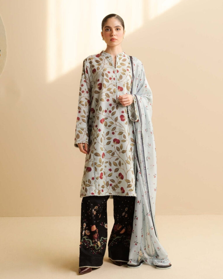 Coco Prints Drop Two By Zara Shahjahan 3 Piece Stitched Suit - 14 - Image 2