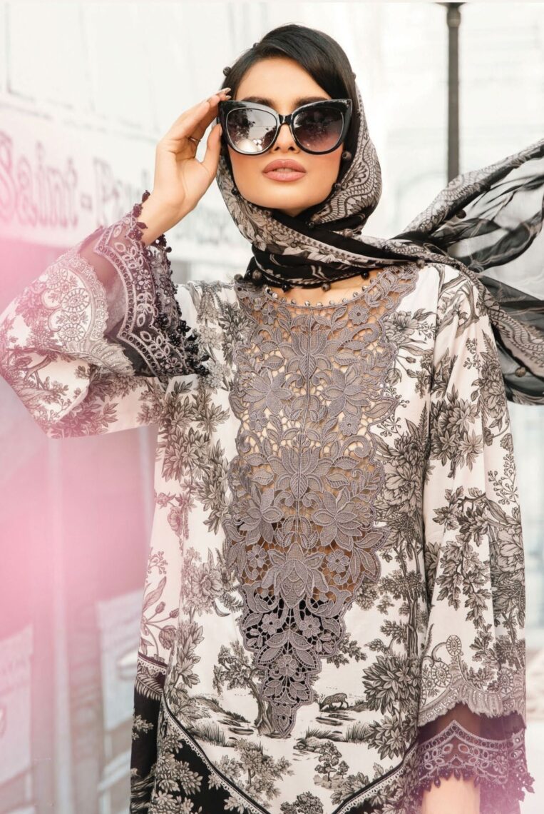 3 Piece Stitched Embroidered Lawn Suit From Maria.B By M.Prints Eid Edit Collection'25 - 15 - Image 2