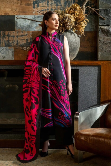 3 Piece Stitched Printed Khaddar Suit From M.Basics By Maria.B Collection - 16