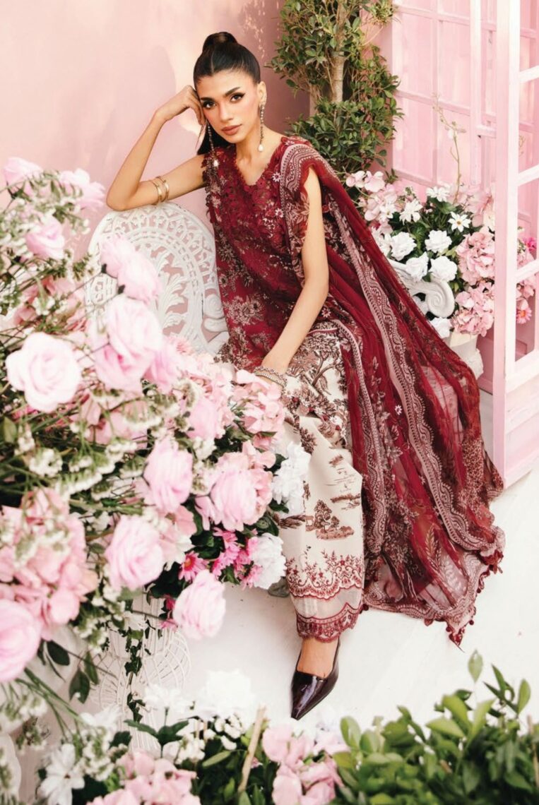 3 Piece Stitched Embroidered Lawn Suit From Maria.B By M.Prints Eid Edit Collection'25 - 16 - Image 2