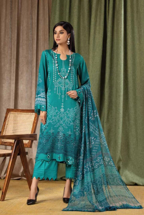 3 Piece Embroidered Chikankari Stitched Suits from Aafreen By Riaz Arts - 03