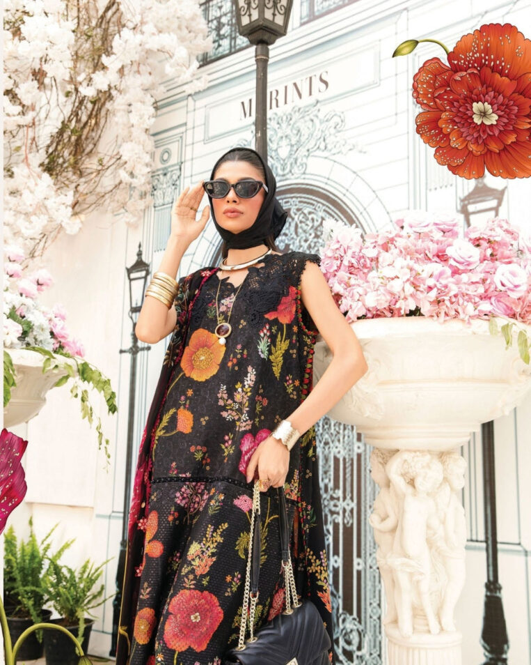 3 Piece Stitched Embroidered Lawn Suit From Maria.B By M.Prints Eid Edit Collection'25 - 17 - Image 2