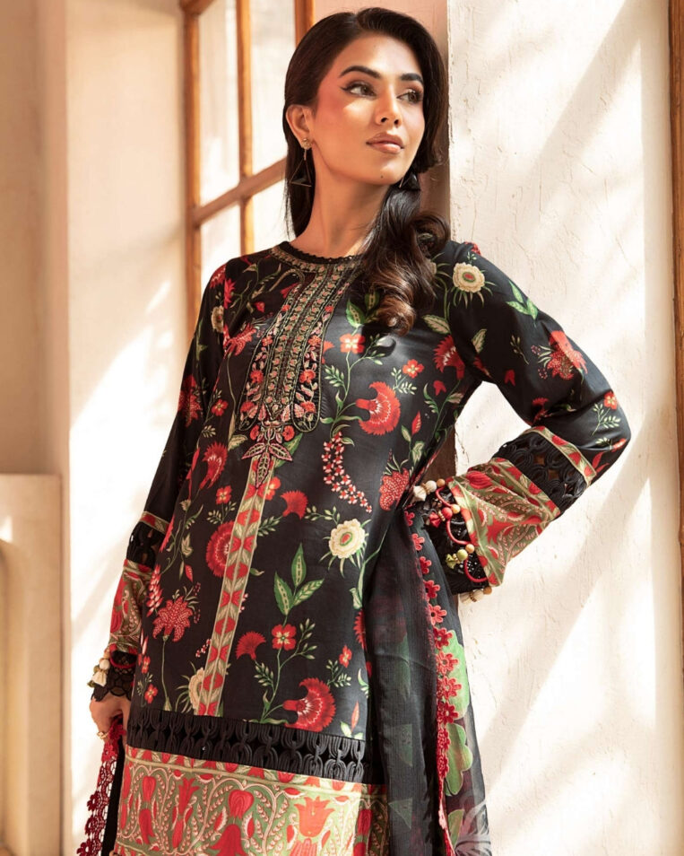 3 Piece Stitched Embroidered Lawn Suit From Maria.B By M.Basics Eid Collection'25-17 - Image 3