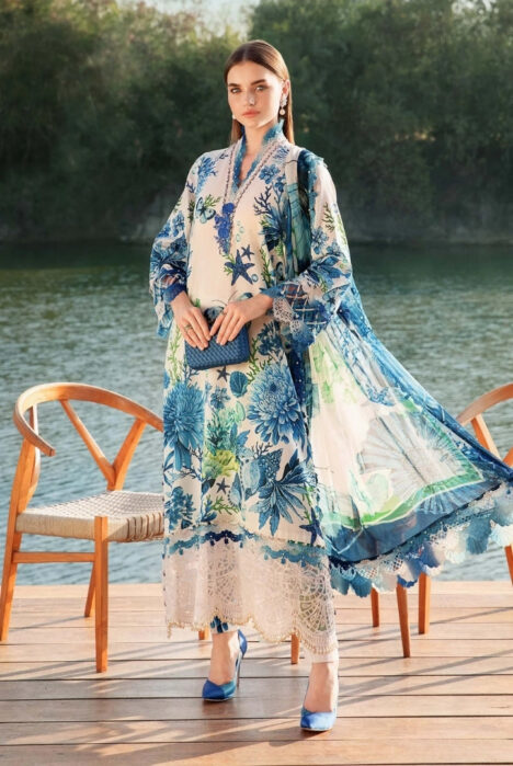 3 Piece Stitched Printed Lawn Suit From Maria.B M.Prints Spring Summer'25 Collection - 18