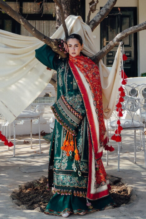 3 Piece Stitched Luxury Winter Shawl Suits Collection'24 By Hussain Rehar - MASARRAH