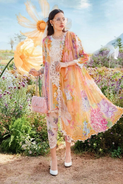 3 Piece Stitched Printed Lawn Suit From Maria.B M.Prints Spring Summer'25 Collection - 02