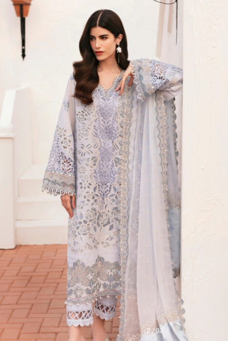 3 Piece Stitched Embroidered Lawn Suit From Baroque Eid Lawn'25 Collection - 02