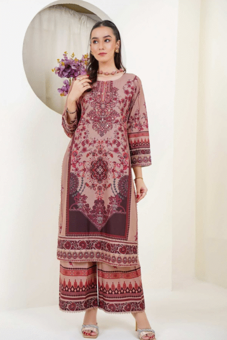 3 Piece Stitched Digital Printed Embroidered Lawn Suit From Zara '25 Collection - PORTUGUESE DAWN