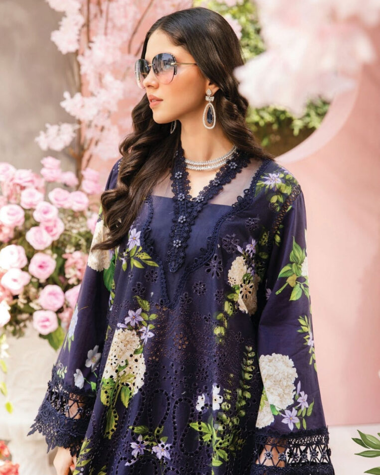 3 Piece Stitched Embroidered Lawn Suit From Maria.B By M.Prints Eid Edit Collection'25 - 20 - Image 2