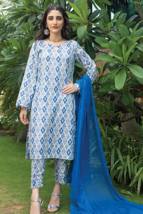 Identic Seperates Chiffon 3 Piece Stitched Suit - 05