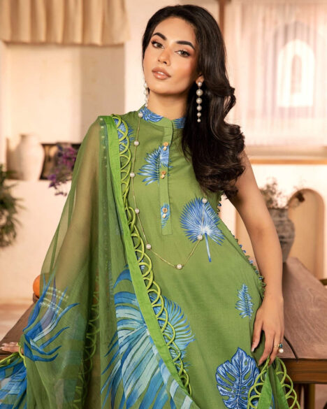 3 Piece Stitched Embroidered Lawn Suit From Maria.B By M.Basics Eid Collection'25-22