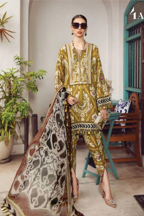 M Prints 3Piece Stitched Suit – 07