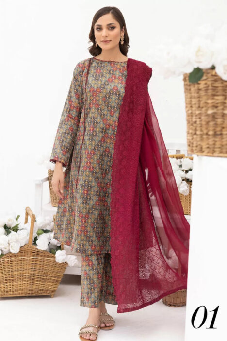 Mahee's By Riaz Arts 3 Piece Stitched Suit - 05