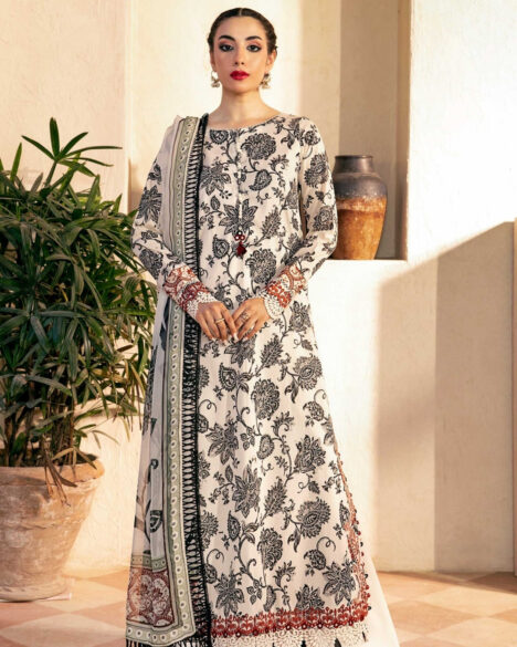 3 Piece Stitched Embroidered Lawn Suit From Maria.B By M.Basics Eid Collection'25-24