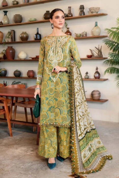 3 Piece Stitched Printed Lawn Suit From Maria.B M.Prints Spring Summer'25 Collection - 25