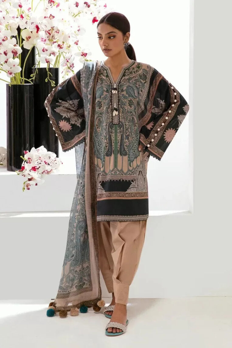 3 Piece Stitched Suit By Sana Safinaz Mahay - 13 - Image 2