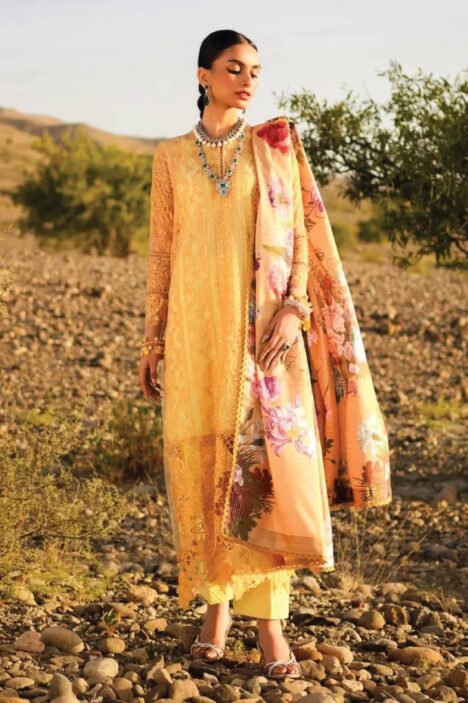 3 Piece Stitched Luxury Lawn Suit By Sana Safinaz - AN-00964