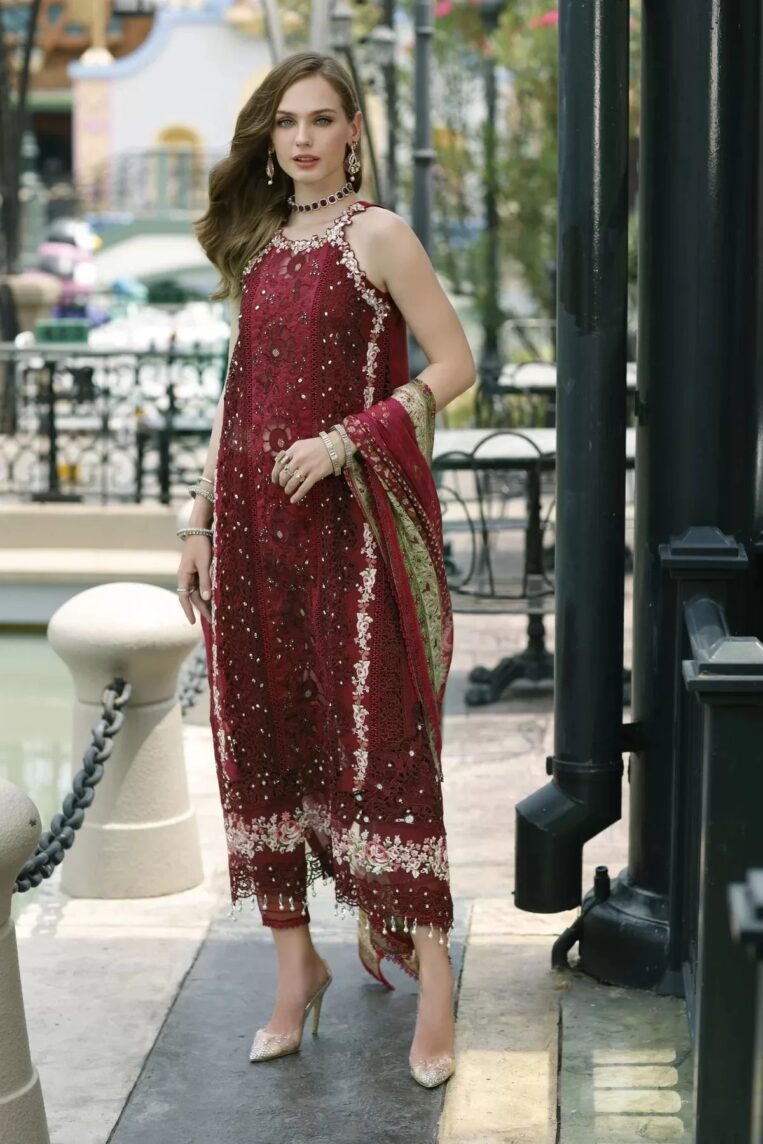Noor By Sadia Asad Handwork Schiffli Laserkari '23 3 Piece Stitched Suit - Elara - Image 3