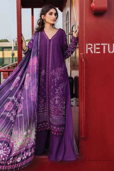 Nureh Maya Linen 3Piece Stitched Suit – 07