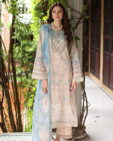 3 Piece Stitched Embroidered Chikankari Lawn Suits from Aafreen By Riaz Arts - 06