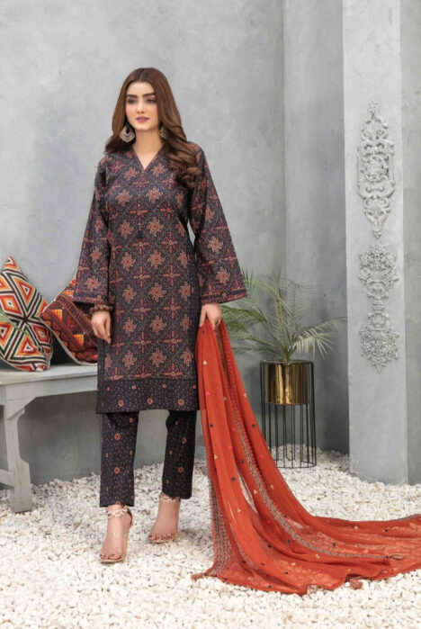 3Piece Stitched Suit By Tawakkal Zaira - 03