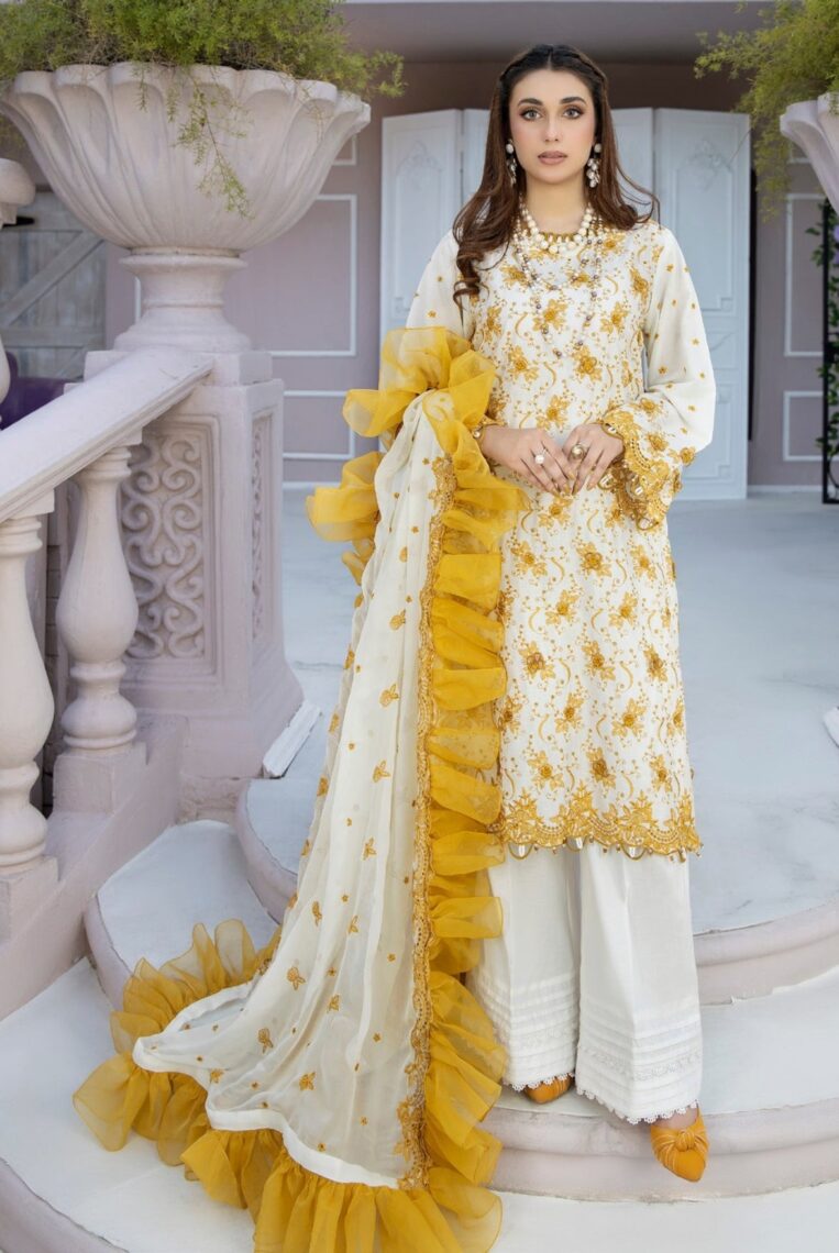 Adan Libas Chantelle 3 Piece Stitched Suit - Isla - Image 3