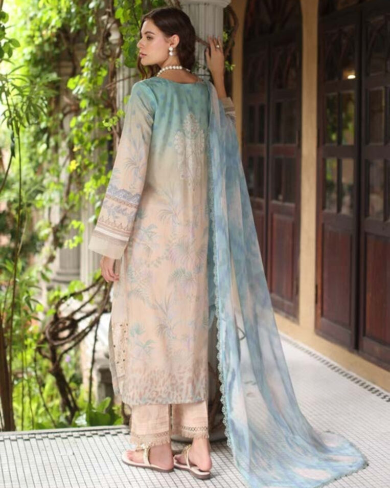 3 Piece Stitched Embroidered Chikankari Lawn Suits from Aafreen By Riaz Arts - 06 - Image 3