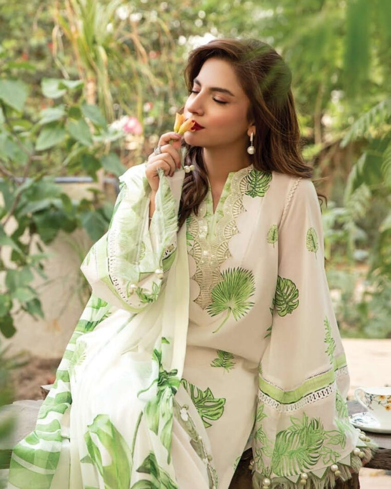 3 Piece Stitched Embroidered Lawn Suit From Maria.B By M.Basics Eid Collection'25-03 - Image 3