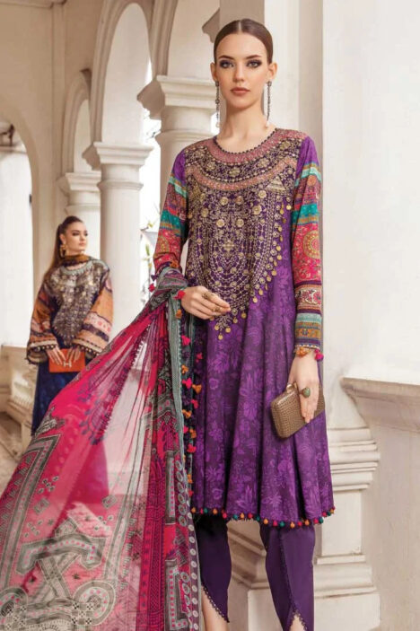 M Prints 3Piece Stitched Suit – 04