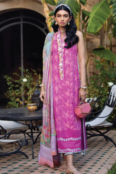 3Piece Stitched Suit By Farah Talib - MARRAKECH MAGENTA