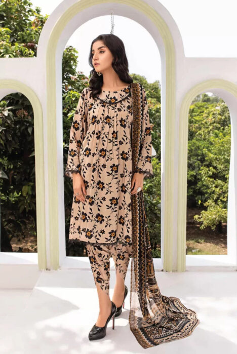3 Piece Stitched Suits By Sakina Anarkali - 05