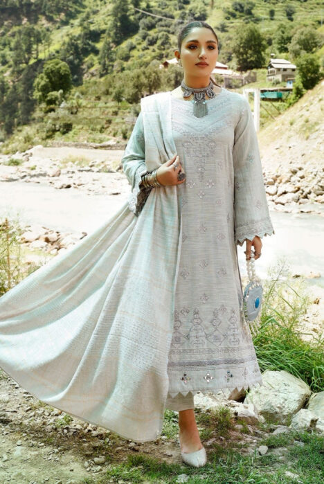 Tehzeeb By Riaz Arts Embroidered Leather Peach Suits Collection - 04