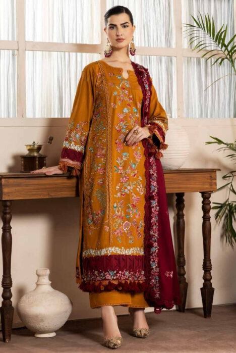 3 Piece Stitched Luxury Embroidered Winter Collection By Eshaisha - 04