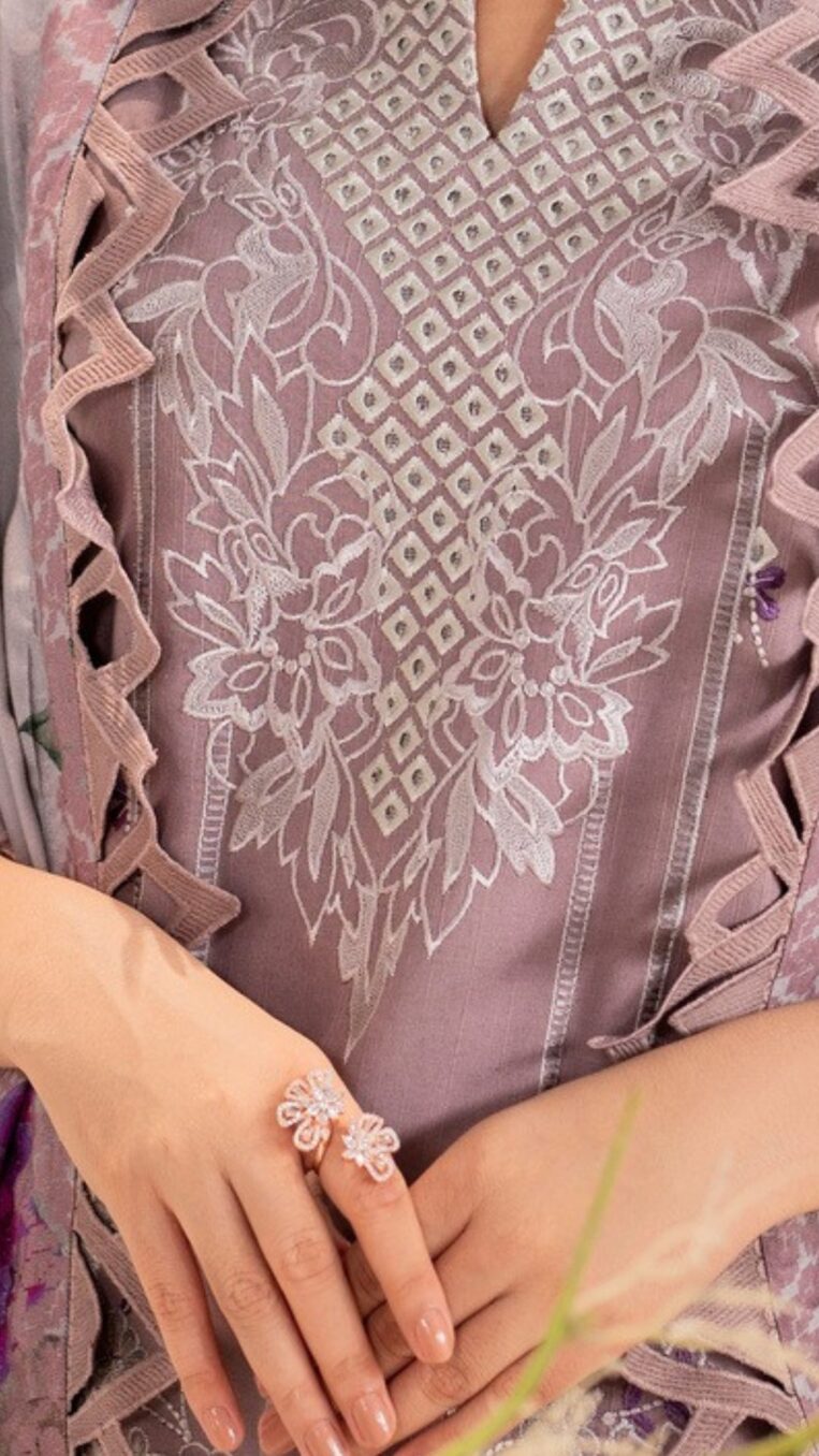 3 Piece Stitched Embroidered Digital Printed Suit | Winter Meraki'24 Vol'1 By Asifa & Nabeel - Sombre - Image 3