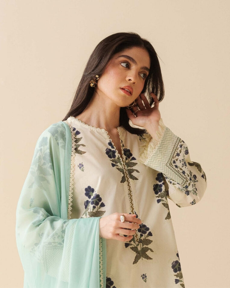 Coco Prints Drop Two By Zara Shahjahan 3 Piece Stitched Suit - 04 - Image 3