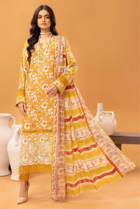 3 Piece Stitched Embroidered Digital Printed Suits From Florant By Johra - 04