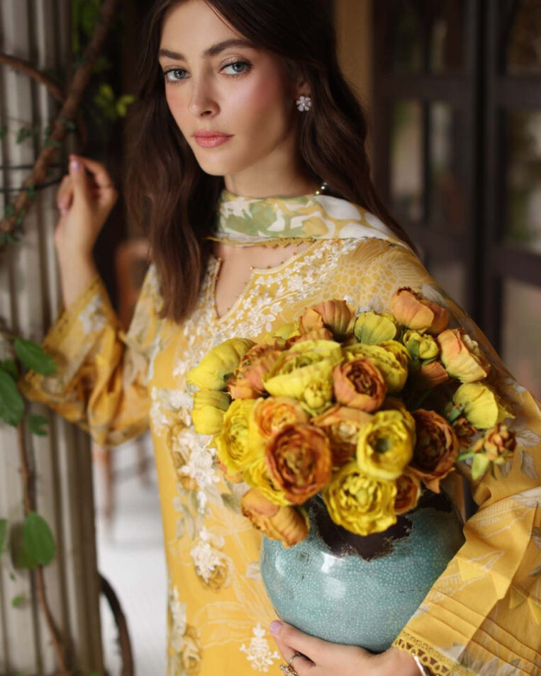 3 Piece Stitched Embroidered Chikankari Lawn Suits from Aafreen By Riaz Arts - 05 - Image 2