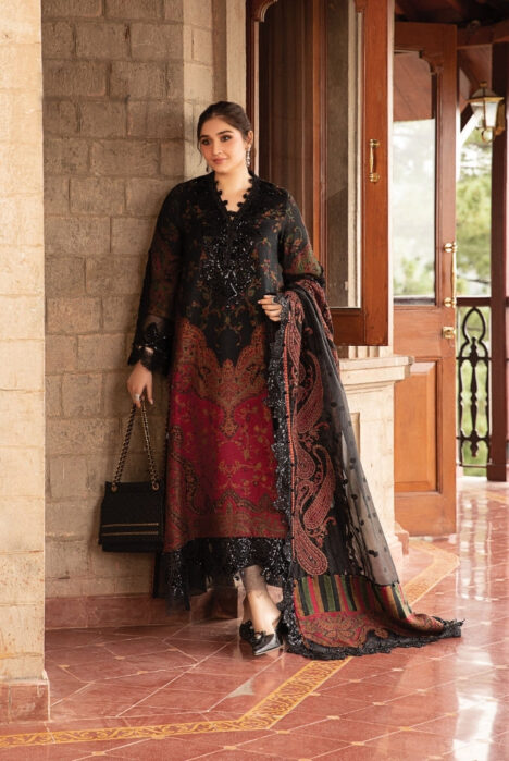3 Piece Stitched Embroidered Woven Suit From Maria.B Winter Luxe'24 Collection - 04